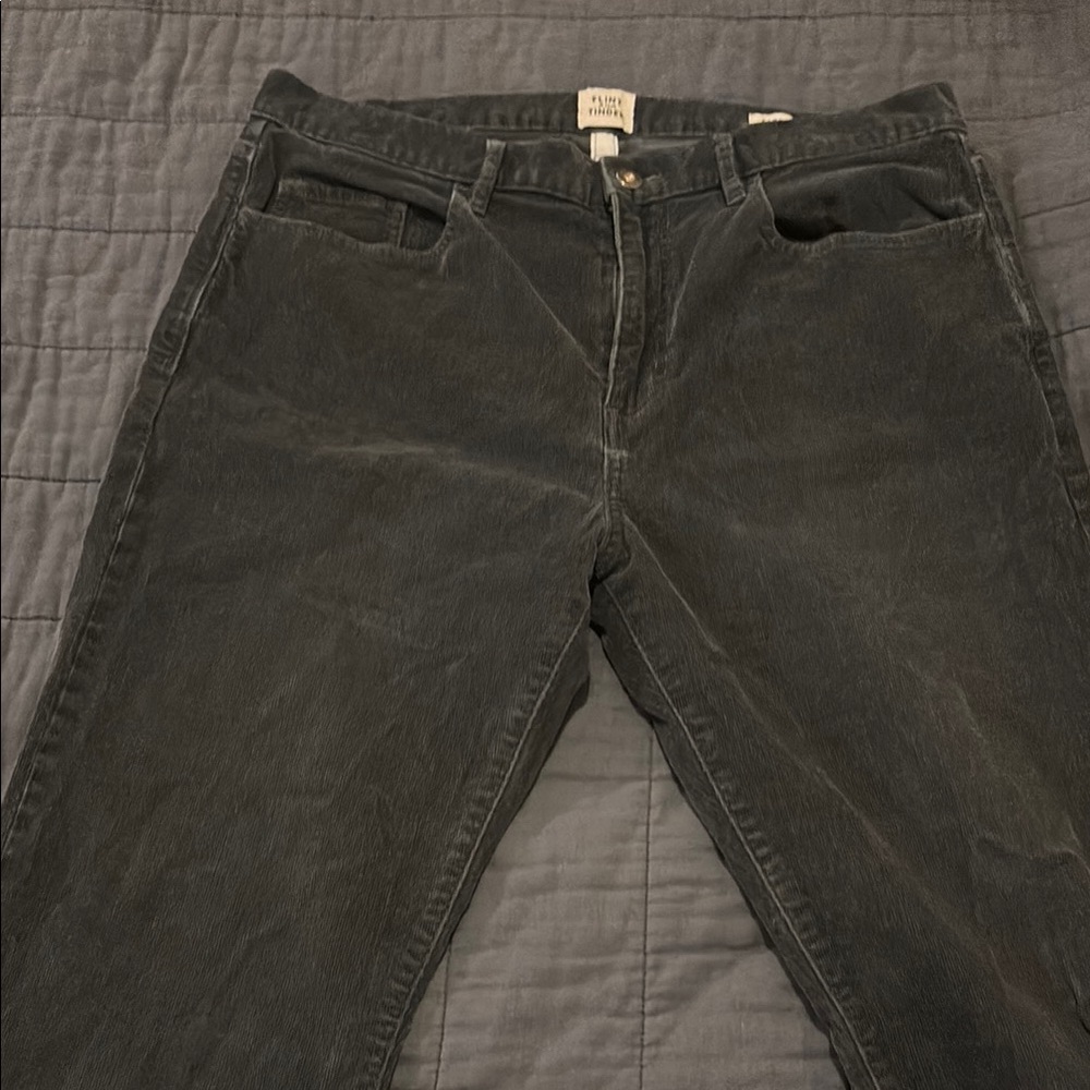 Flint and Tinder grey corduroy pants, tapered fit, size 34 x 34
